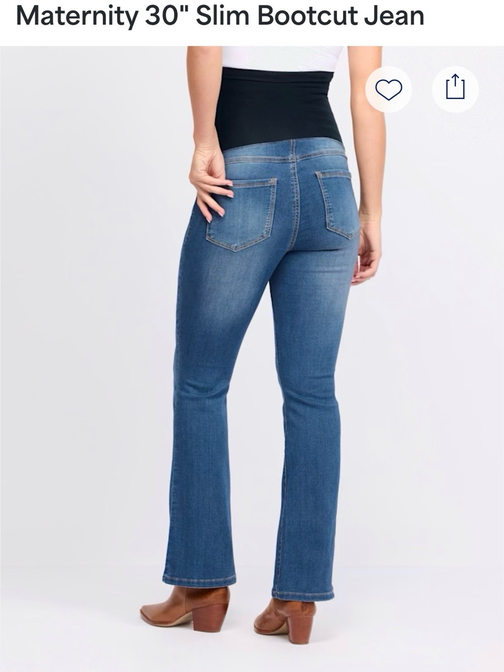 1822 Denim Women's Bootcut Jeans in Medium Blue with Black Panel